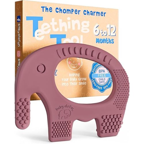 Baby Elefun Baby Teething Toys 5X Pain Relief Zero Delay 6-12 Months Plum