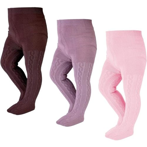 EPEIUS Baby Girl Tights Thick Cable Knit Leggings Stockings Cotton Pantyhose for Newborn Infant Toddler 3/4/5/6 Pack