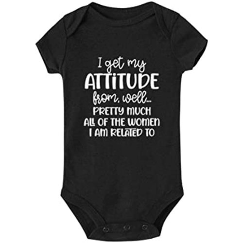 I Get My Attitude from All The Women I Am Related to Cute Romper Baby One-Piece Bodysuit