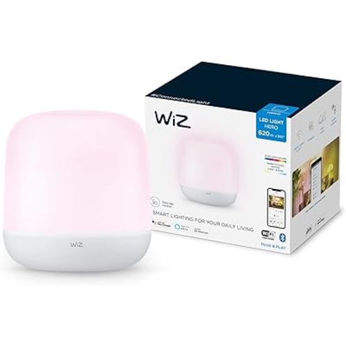 WiZ Connected Hero v2 Smart Portable Table Lamp, WiFi Enabled, 16 Million Colors, Compatible with Alexa and Google Home Assistant, No Hub Required