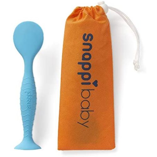Snappi Baby Ergo Brush Diaper Cream Applicator for a Baby Bum | Medical-Grade Silicone Diaper Rash Cream Bottom Brush Keeps Hands/Fingernails Clean (Azure Blue)
