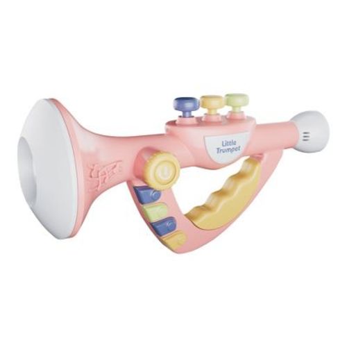 Contixo KT2 Musical Trumpet Toy for Kids, Pink Baby Educational Music Toy with Lights, Adjustable Volume, Multiple Rhythms & Realistic Whistle Sounds