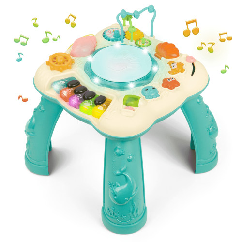 Infant Musical Learning Table Interactive Educational Toy with Lights and Music for 6-18 Months