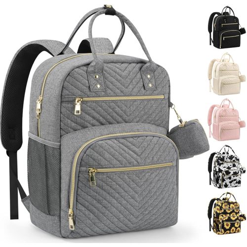 Diaper Bag Backpack,Baby Essentials Diapers Bag with Pacifier Case,Multipurpose Stylish Large Capacity Travel Backpack for Baby Girl/Boy(M-Gray)