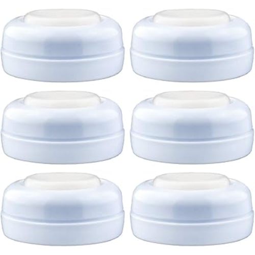 Maymom Screw Lids Aka Travel Caps with Rewritable Sealing Disc Compatible with Avent Bottle, Maymom Wide Mouth Bottles; Cap Replace Avent Natural Bottle Sealing Ring and Sealing Disc, 6pcs. (Blue)
