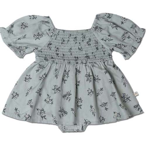 Organic Smocked Dress W/ Bloomers, Sage Bloom
