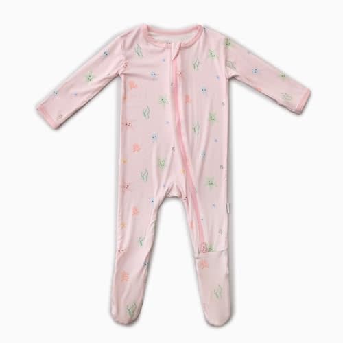 Bamboo Little Soft Baby Footie Pajamas, Baby Clothes, Newborn Sleepers, 95% Viscose and 5% Spandex, 0-24 Months