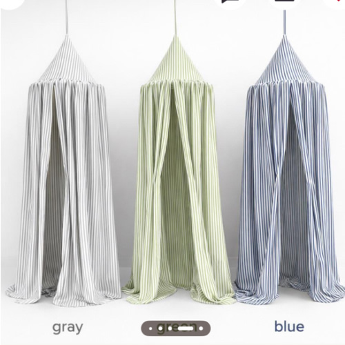 Gray Striped Linen Canopy for Nursery, Baby Bed Canopy, Play Tent Canopy, Neutral Nursery Decor, Custom Height