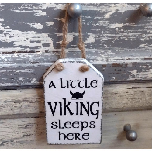 Viking Nursery Sign, Kids Door Hanger, Scandinavian Baby