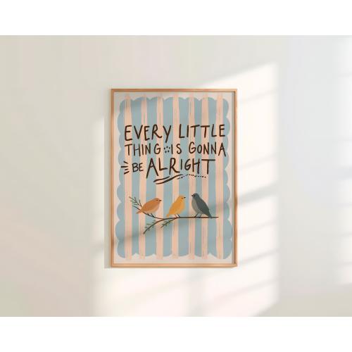 Nursery Quote Print kids room wall art baby bird poster pastel animal illustration positive affirmation art toddler decor neutral nursery