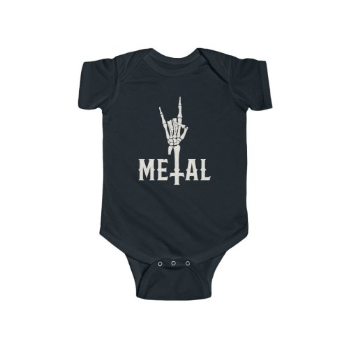Heavy Metal Baby Clothes | Metal Horns Baby Bodysuit | Rocker Baby Clothes | Alternative Baby Shower Gift