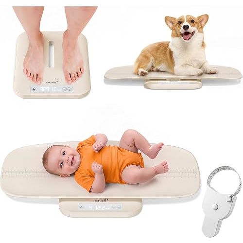 GROWNSY Digital Baby Scale & Pet Scale Up to 330 lbs, Beige