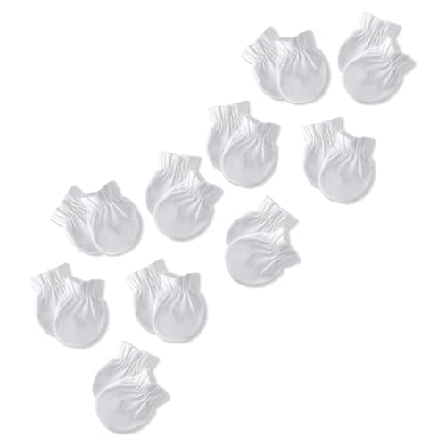 Morgan 10-Pack Baby Mittens 100% Organic Cotton No Scratch Mittens for Newborn Baby Boys & Girls​