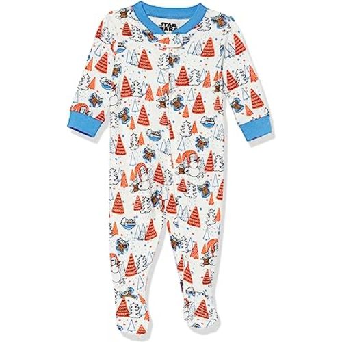 Amazon Essentials Disney | Marvel | Star Wars Unisex Babies' and Toddlers' Snug-Fit Cotton Footed Pajamas, Multipacks
