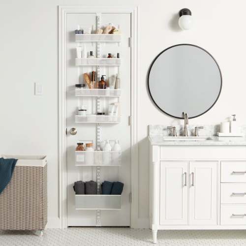 Elfa Mesh White 80" Over the Door Rack | The Container Store