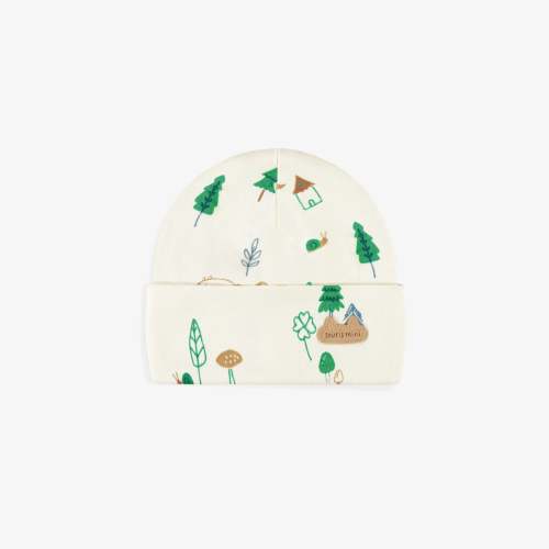Bonnet crème à motifs, naissance | Souris Mini - Souris Mini