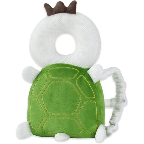 JunNeng Baby Head Protector Backpack, Toddler Walking Fall Head Protection, Green Turtle