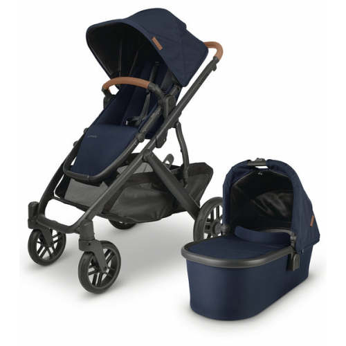 UPPAbaby Vista V2 Stroller & Bassinet - Noa (Navy/Carbon/Saddle Leather)