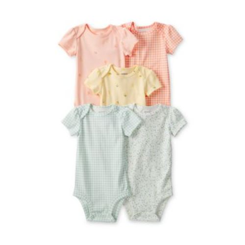 Baby Girls Short Sleeve Bodysuits - 5 Pack