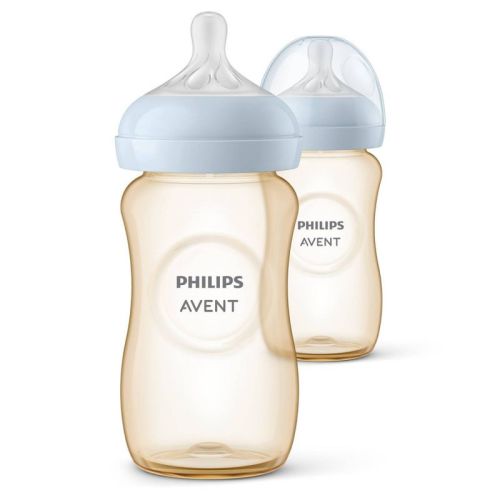 Philips Avent PPSU Baby Bottles with Medium Flow Nipples - Clear - 9 fl oz/2pk: BPA-Free, Silicone Nipples