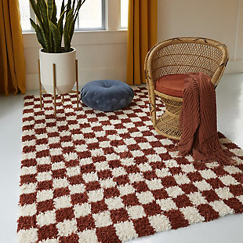 Mackie Checkered Shag 5' 3" x 7' Area Rug