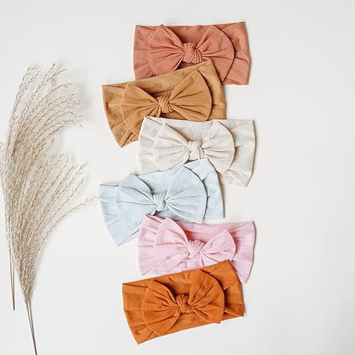 Prohouse 20 Pcs Baby Girl Bows and Headbands, Elastics Nylon Hairbands