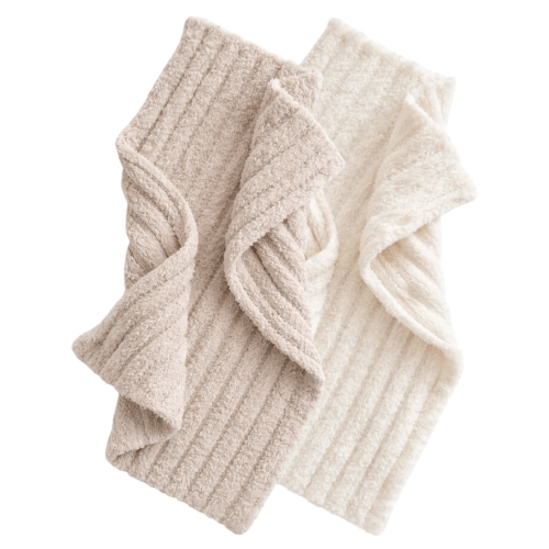 2-Pack Phufy® Bliss Mini Blanket, Bisque/Cream Wave