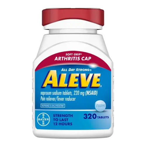 Aleve Naproxen Sodium 220 mg. Soft Grip Arthritis Cap Pain Reliever/Fever Reducer, 320 Tablets | Costco