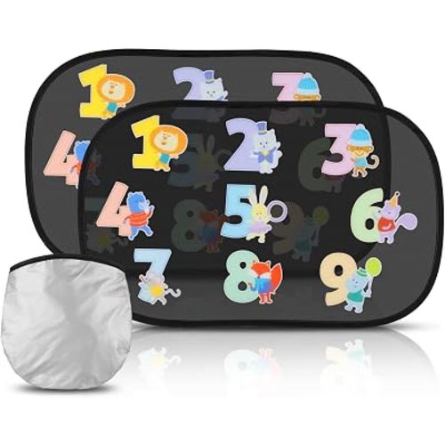 Car Sun Shades,Side Window Sunshades, Car Sun Shades for Baby Kids Sun UV Protection,2 Pack (Numbers)