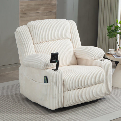 39.3'' Wide Swivel And Rocker Power Recliner With Massage And Heat | Wayfair