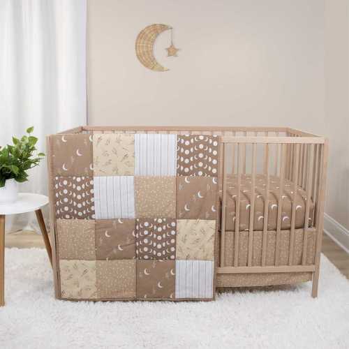 Boho Celestial 3 Piece Baby Crib Bedding Set for Boys & Girls