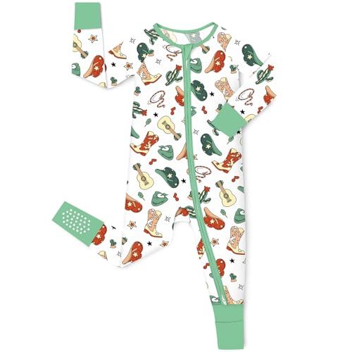 babee Reshinee Bamboo Viscose Baby Convertible Footie Pajama, Zipper Pajamas for Baby Boys & Girls, Sleep & Play Footed