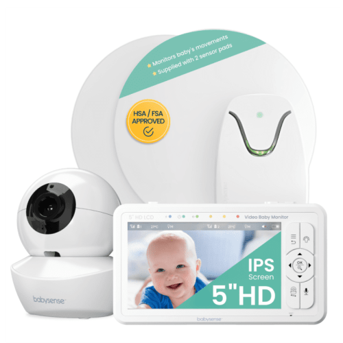 Babysense True Sleep HD Video Baby Monitor with Camera and Audio & Baby Sleep Breathing Movement Monitor, No Wifi, Non Contact Monitoring HSA/FSA Eligible