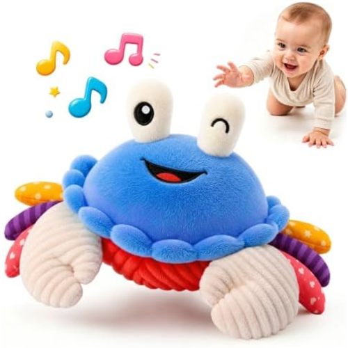 Dancing Crab Baby Toy, Musical Plush Sensory Toy with Recording for Infant