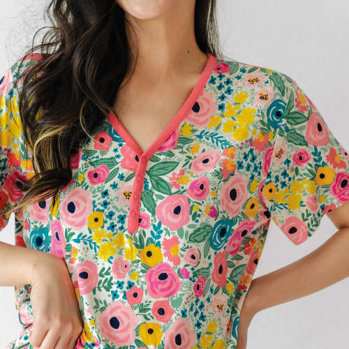 Secret Garden Women's Short Sleeve Pajama Top - Little Sleepies