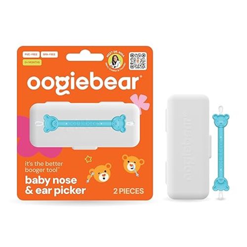 oogiebear: Baby Nose Cleaner & Ear Wax Removal Tool - Safe Booger & Earwax Removal for Newborns, Infants, Toddlers - Dual-Ended - Essential Baby Stuff, Diaper Bag Must-Have, with CASE