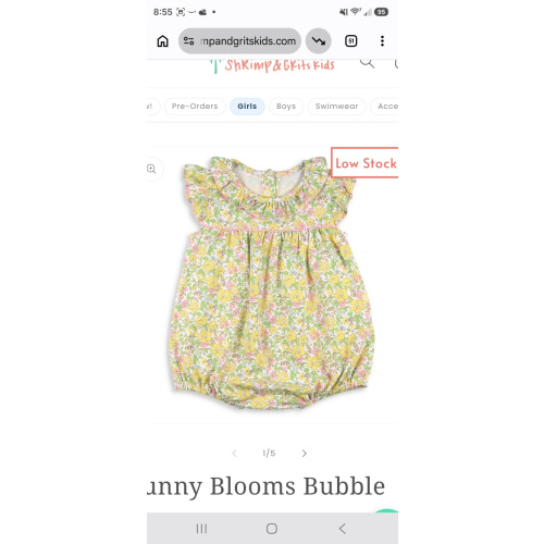 Sunny Blooms Bubble – Shrimp and Grits Kids