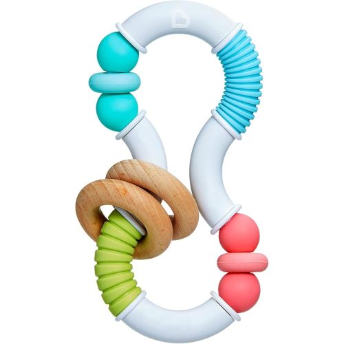 Munchkin® Sili Twisty™ Bendable Baby Teether Toy, Silicone and Wood, BPA Free, 3+ Months