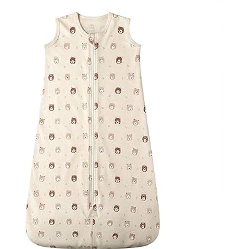 Owlivia Baby Organic Cotton 0.5 TOG Wearable Blanket-Light Sleeping Bag with 2-Way Zipper, Boys Girls Swaddle Transition Sleep Sack(0.5 TOG Mini Bears, 12-18 Months)