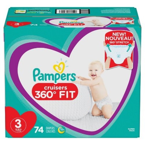 Pampers Cruisers 360 Disposable Diapers Super Pack - Size 3 (74ct)