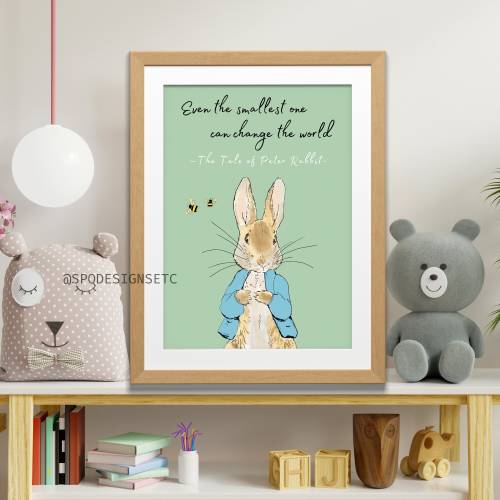 Peter Rabbit Wall Art with Quote
