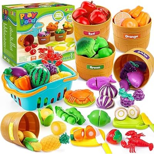JOYIN Learning Toys Play Food Set Sorting Set