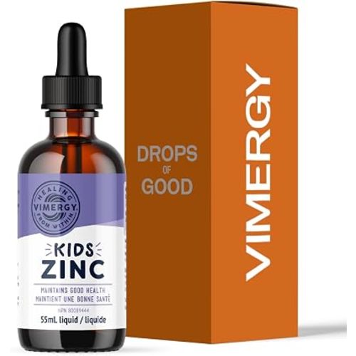VIMERGY Kids Zinc Sulfate– Ages 1-18- liquid minerals- Immune Support- Bone & Brain Health– Antioxidant– Alcohol & Gluten-Free, Non-GMO, Kosher, Vegan & Paleo Friendly (55 ml)