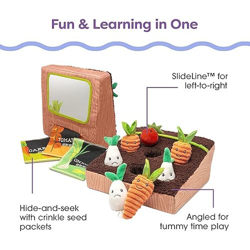 Boppy Learn and Grow Garden Toddler & Baby Toy - Plush Montessori-Inspired Garden Pretend Play Toys with Crinkly Seed Packs & Mirror, 0-18 Months