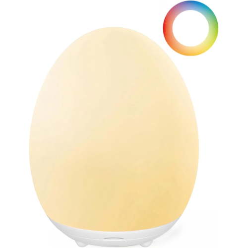 Night Light for Kids,Egg Light for Nursery, 7 Colors Changing & Stepless Dimming, Soft Silicone Touch Night Lamp with 1 Hour Timer, Rechargeable Nursery Night for Breastfeeding