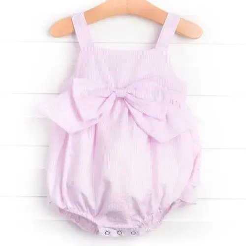 Amy Bubble, Pink Seersucker – Stitchy Fish (Size 18m)