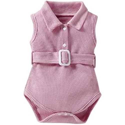 Infant Long Sleeve Bodysuit Toddler Kids Infant Girls Cute Soild Sleeveless Romper Jumpsuit Belt Cloths Olive Leotard