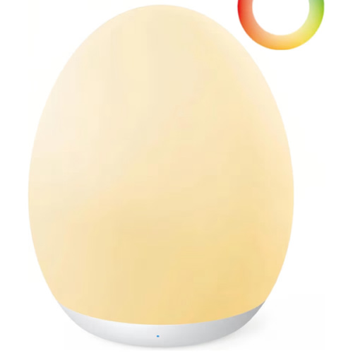 JolyWell Night Light for Kids, Baby Night Light with 7 Colors Changing Mode & Stepless Dimming, Nursery Night Light BPA Free,Rechargeable Egg Night Light for Breastfeeding 1h Timer & Touch Control