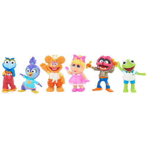 Muppets Babies Playroom Figure Set, 6 Pieces Include Kermit, Piggy, Fozzie, Animal, Summer Penguin, and Gonzo, Officially Licensed Kids Toys for Ages 3 Up, Gifts and Presents