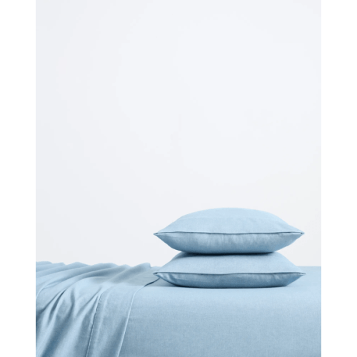 Kai Flannelette Sheet Set - Blue Stone